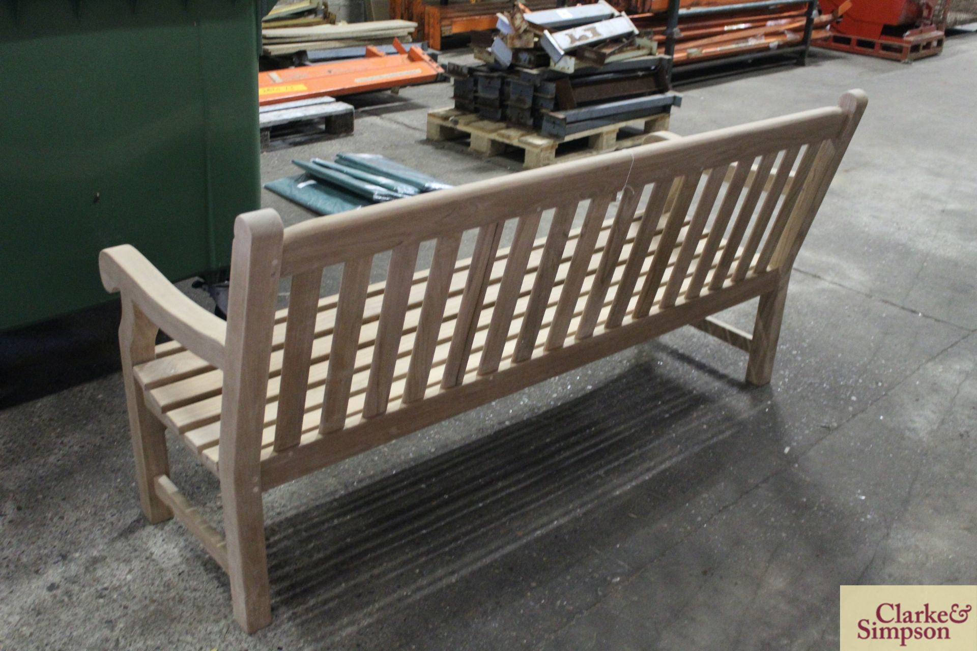 Assembled Bucklesham Teak 6ft bench. - Image 4 of 4