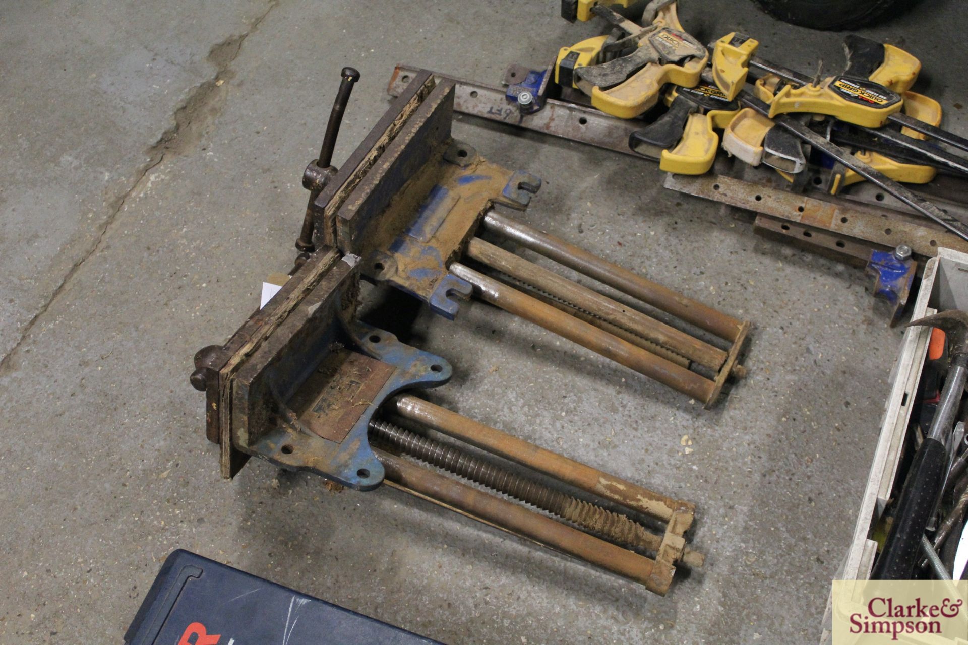 2x wood working bench vices. - Image 2 of 2