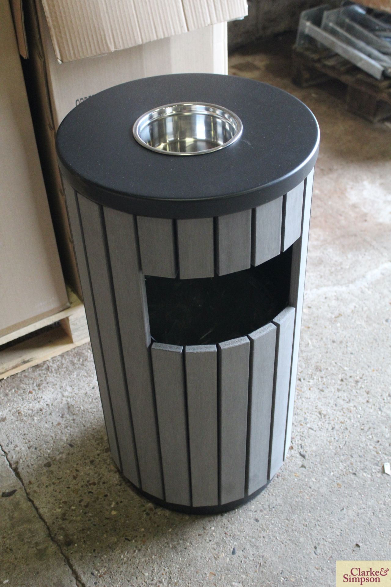 4x boxed outdoor waste bins with ash trays. - Image 2 of 3