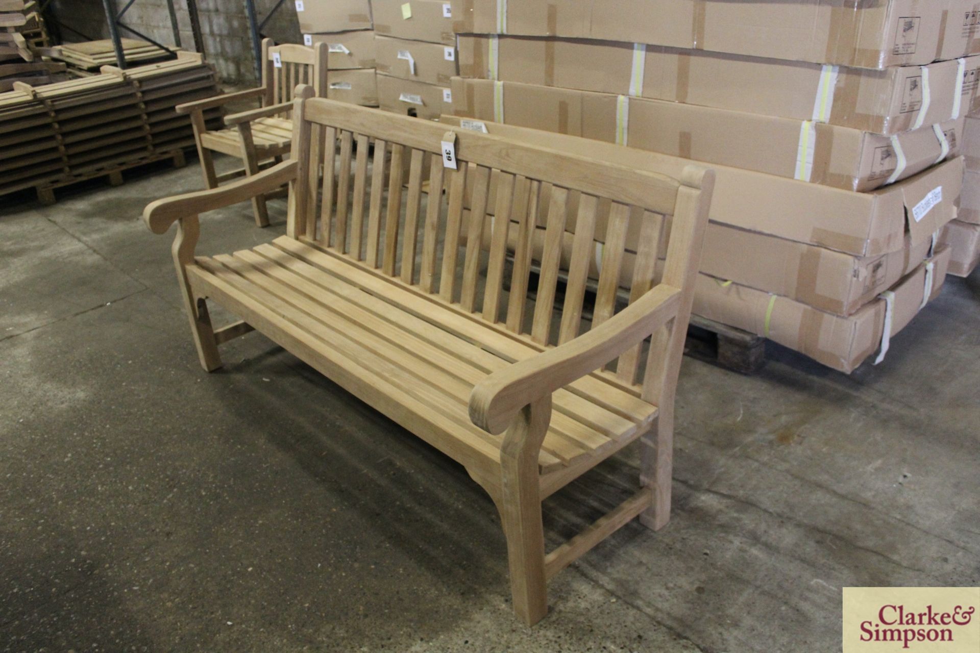 Assembled Bucklesham Teak 6ft bench. - Image 2 of 4