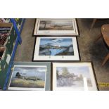 Four pencil signed limited edition aircraft prints
