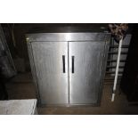 A stainless steel storage cupboard