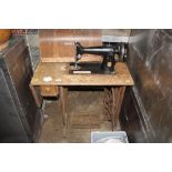 A Singer treadle sewing machine