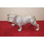 A glitter decorated model of a bulldog