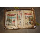 A box of 1950's / 60's Victor, Beano and Smash com