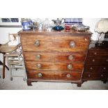 A Georgian mahogany secretaire chest