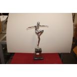 An Art Deco style silver plated model of Art Deco