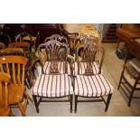 Four mahogany Chippendale style dining chairs with