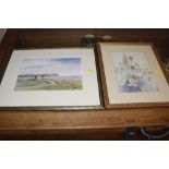 A Judy Mattin print of Bawdsey; and R Walten water