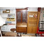 An Edwardian inlaid mahogany bureau bookcase