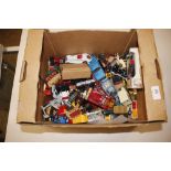 A box of miscellaneous die-cast vehicles