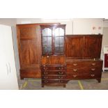 A reproduction mahogany bureau bookcase AF