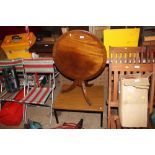 A mahogany tilt top table; and a Melamine coffee t