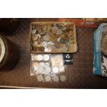 A quantity of various silver and copper coinage