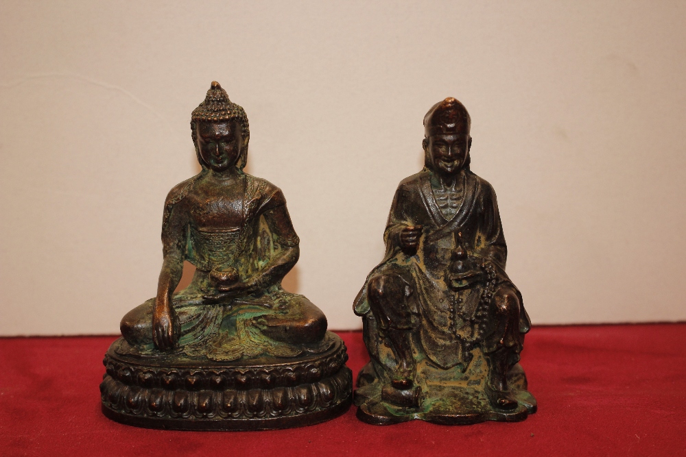 Two miniature bronze Deity figures