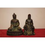 Two miniature bronze Deity figures