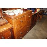 A Victorian mahogany chest of two short and three