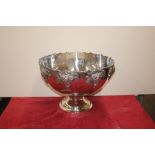 A large silver plated punch bowl AF