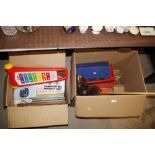 Two boxes of miscellaneous children's toys includi
