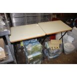 Two Formica and metal folding desks