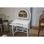 A rattan dressing table