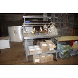 A stainless steel kitchen work unit