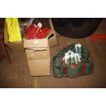 A quantity of various work gloves; and a holdall a