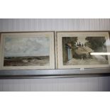 Pighills, pair of watercolours depicting Yorkshire