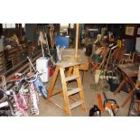 A set of vintage wooden library steps