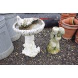 A precast garden fountain column in the form of a
