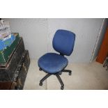 A swivel office chair