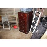 A mahogany filing cabinet