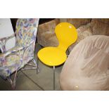 A retro yellow kitchen chair