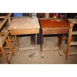 Two vintage school desks