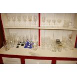 A quantity of various table glassware