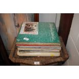 A collection of various LP records