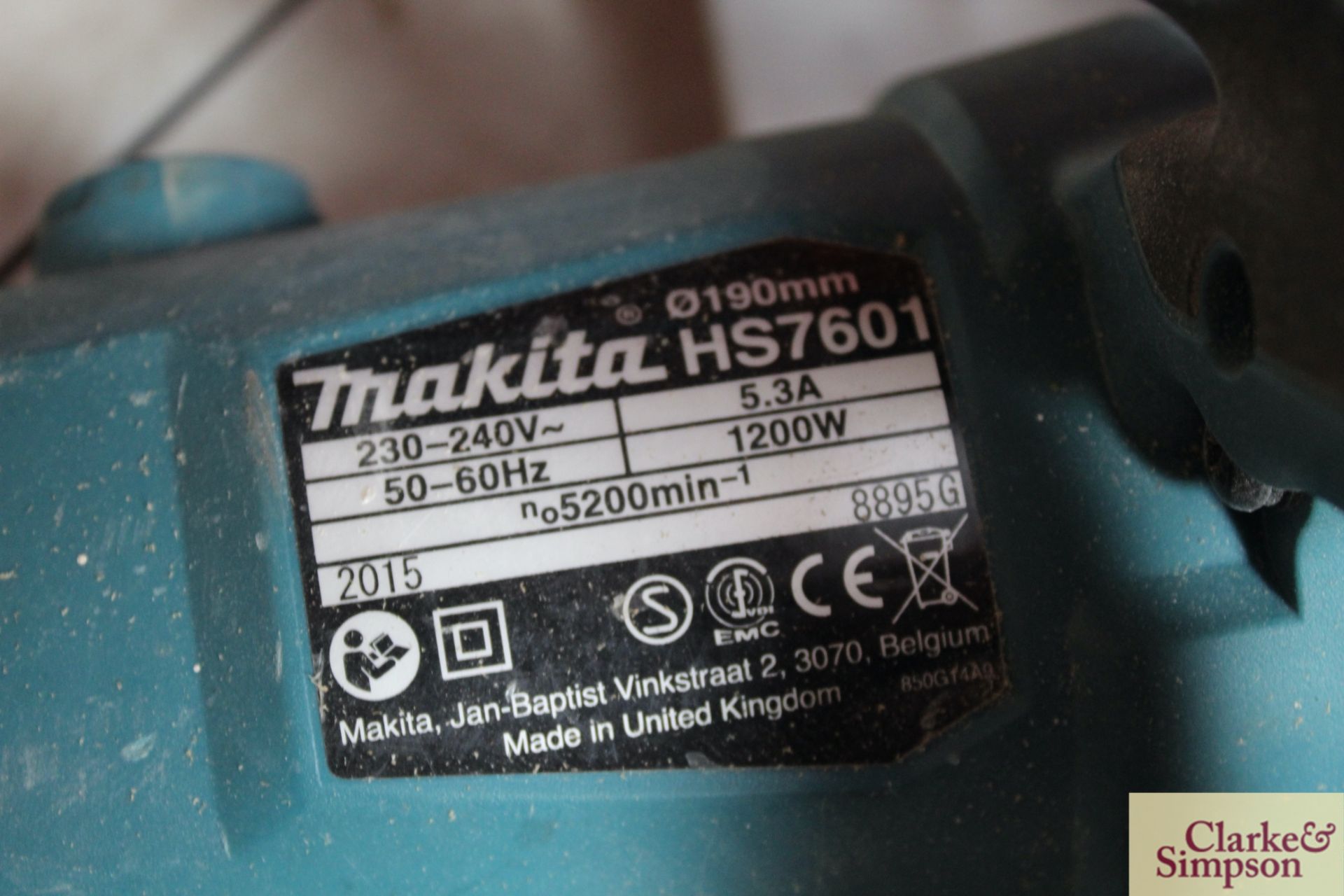 Makita HS7601 240V circular saw in case. - Image 5 of 6