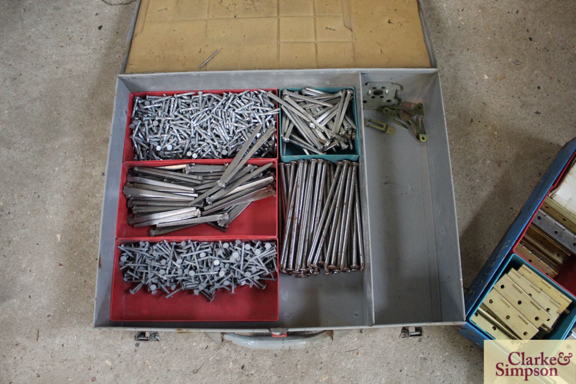 2x cases of various screws, hinges etc. - Image 4 of 6