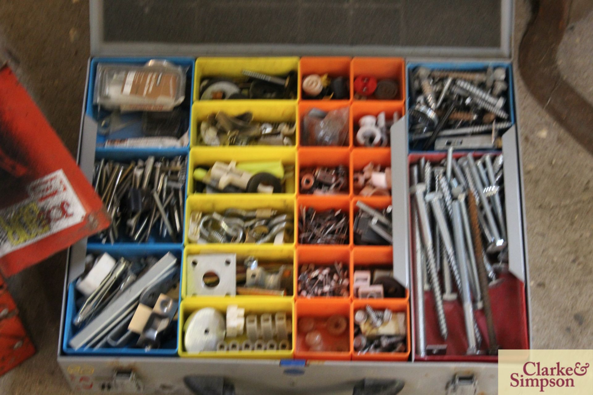 2x cases of various screws etc and cantilever toolbox of various bolts. - Image 5 of 6