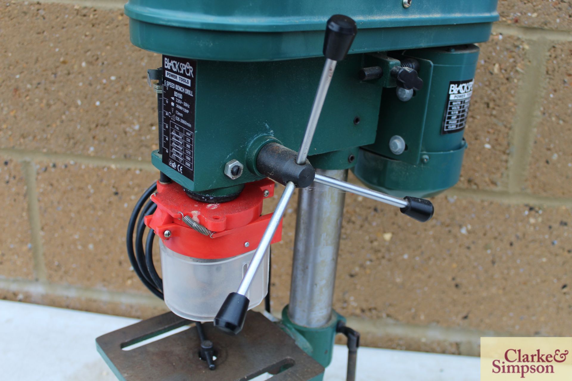 Blackspur BD100 5 speed bench pillar drill. - Image 4 of 8