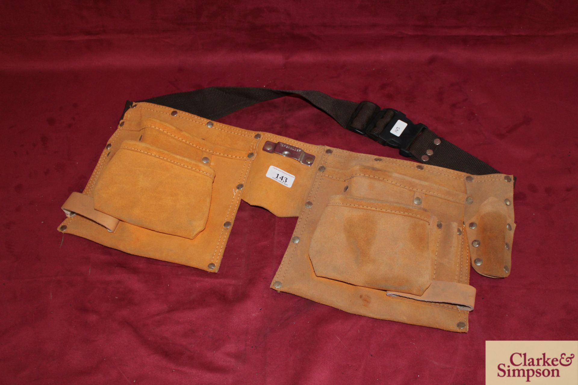 Leather hide carpenters belt.*