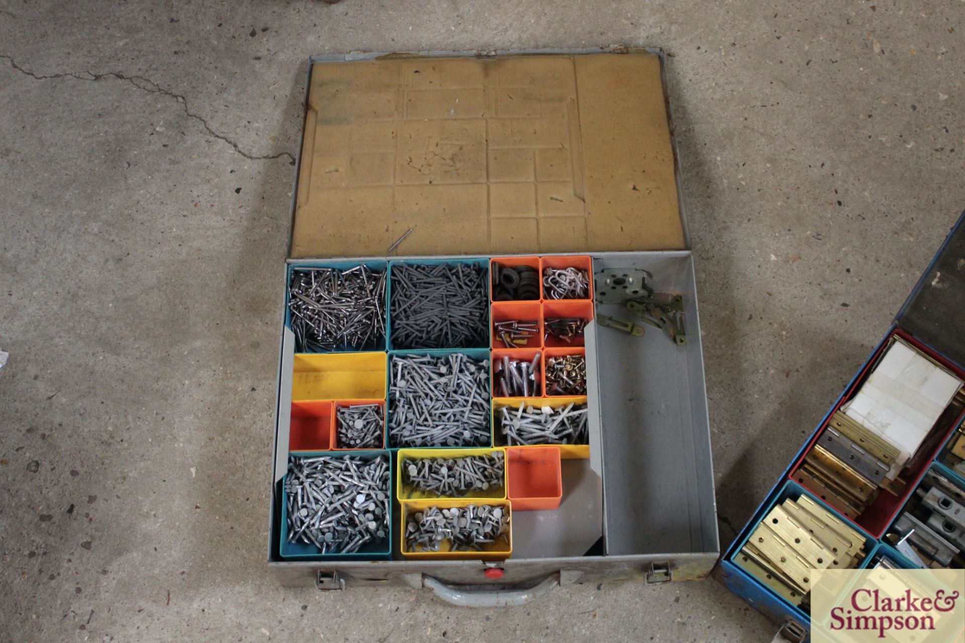 2x cases of various screws, hinges etc. - Image 2 of 6