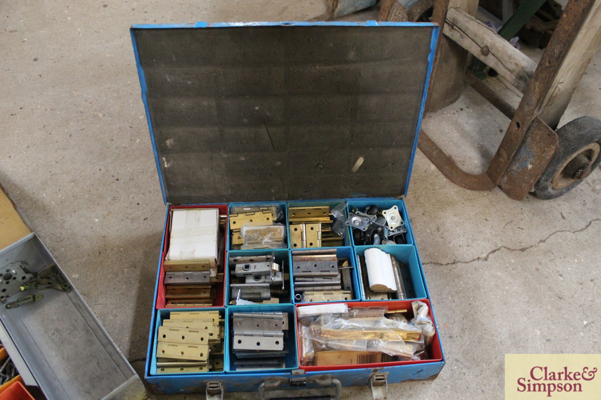 2x cases of various screws, hinges etc. - Image 5 of 6