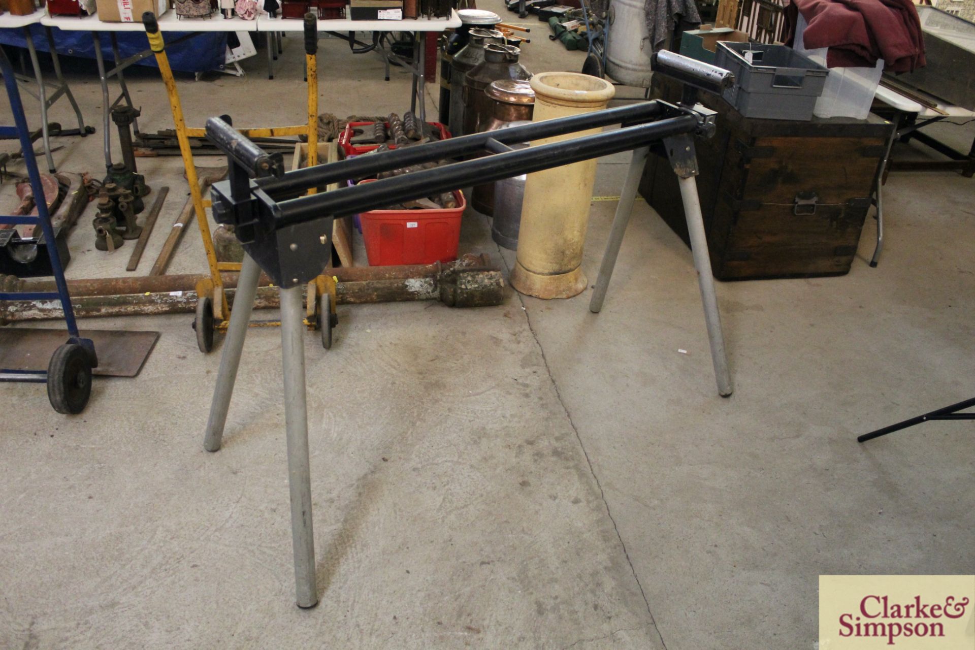 Two large roller table stands. - Image 4 of 5