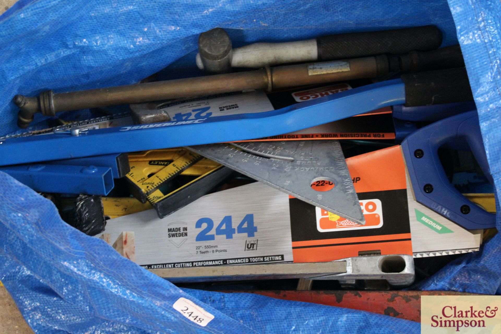 Tool bag containing various saws, squares etc. - Image 3 of 3