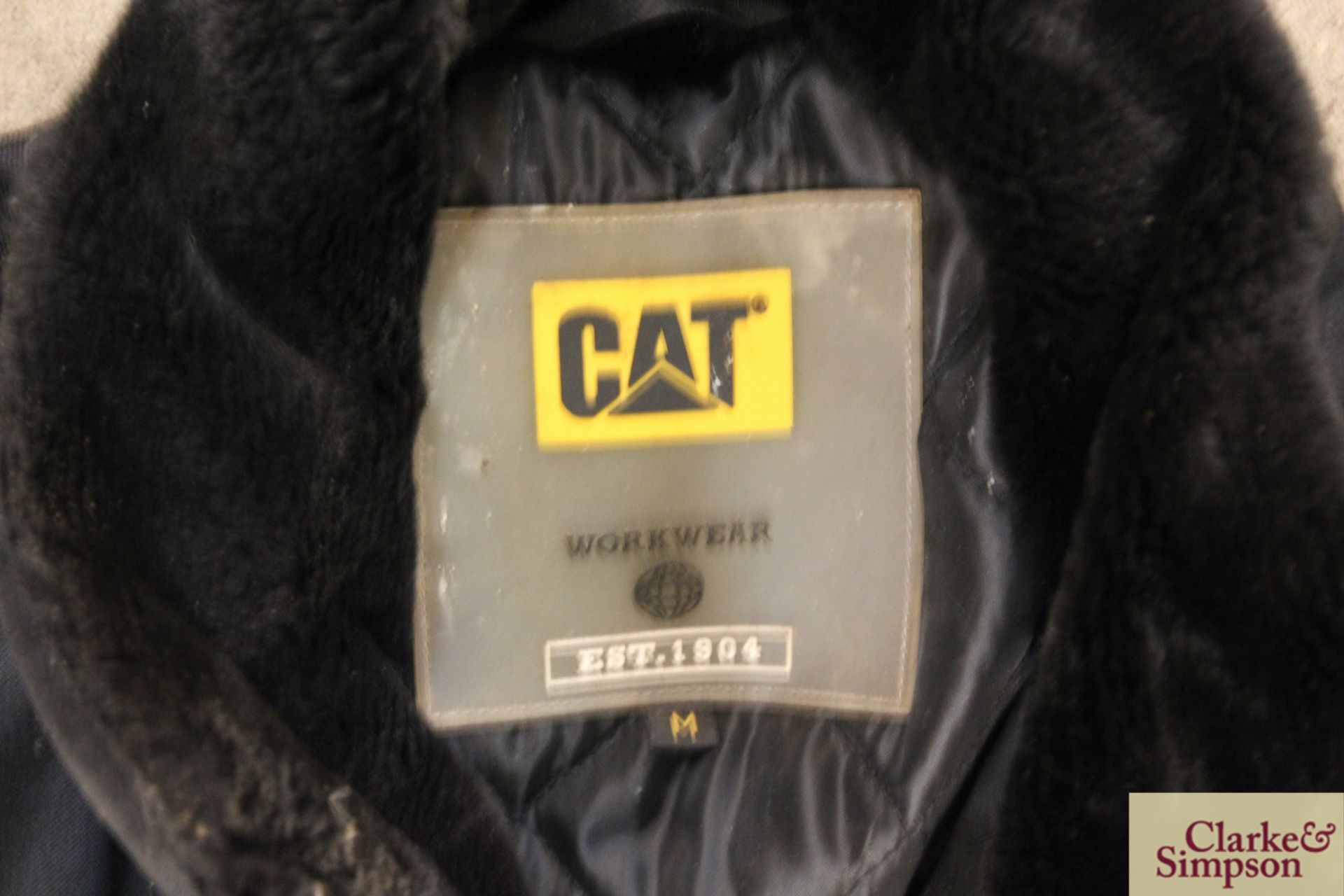 Pair of size 9 Wellingtons; a medium CAT work coat - Image 2 of 4