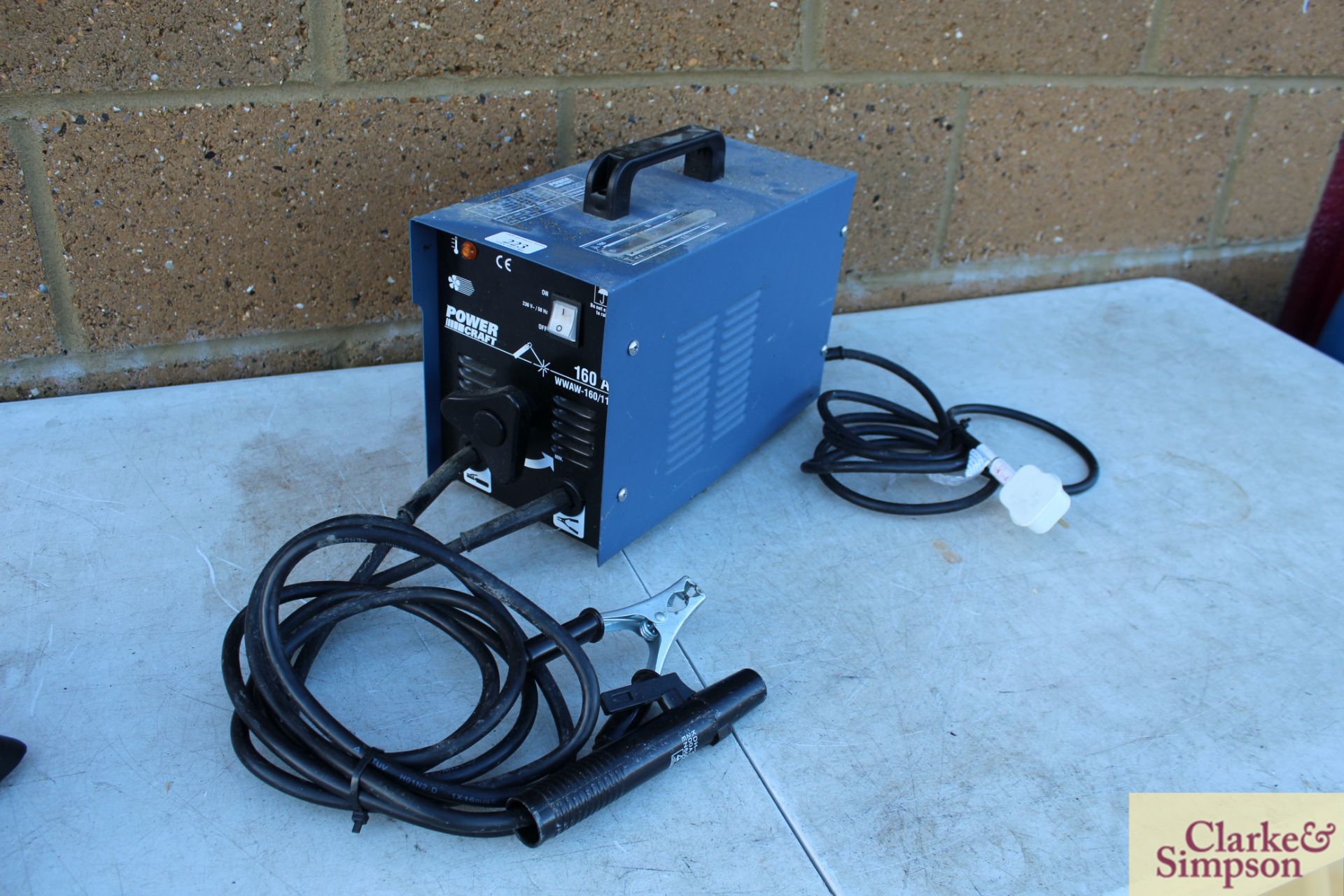 Powercraft WWAW-160/11 160A arc welder with mask. - Image 2 of 6