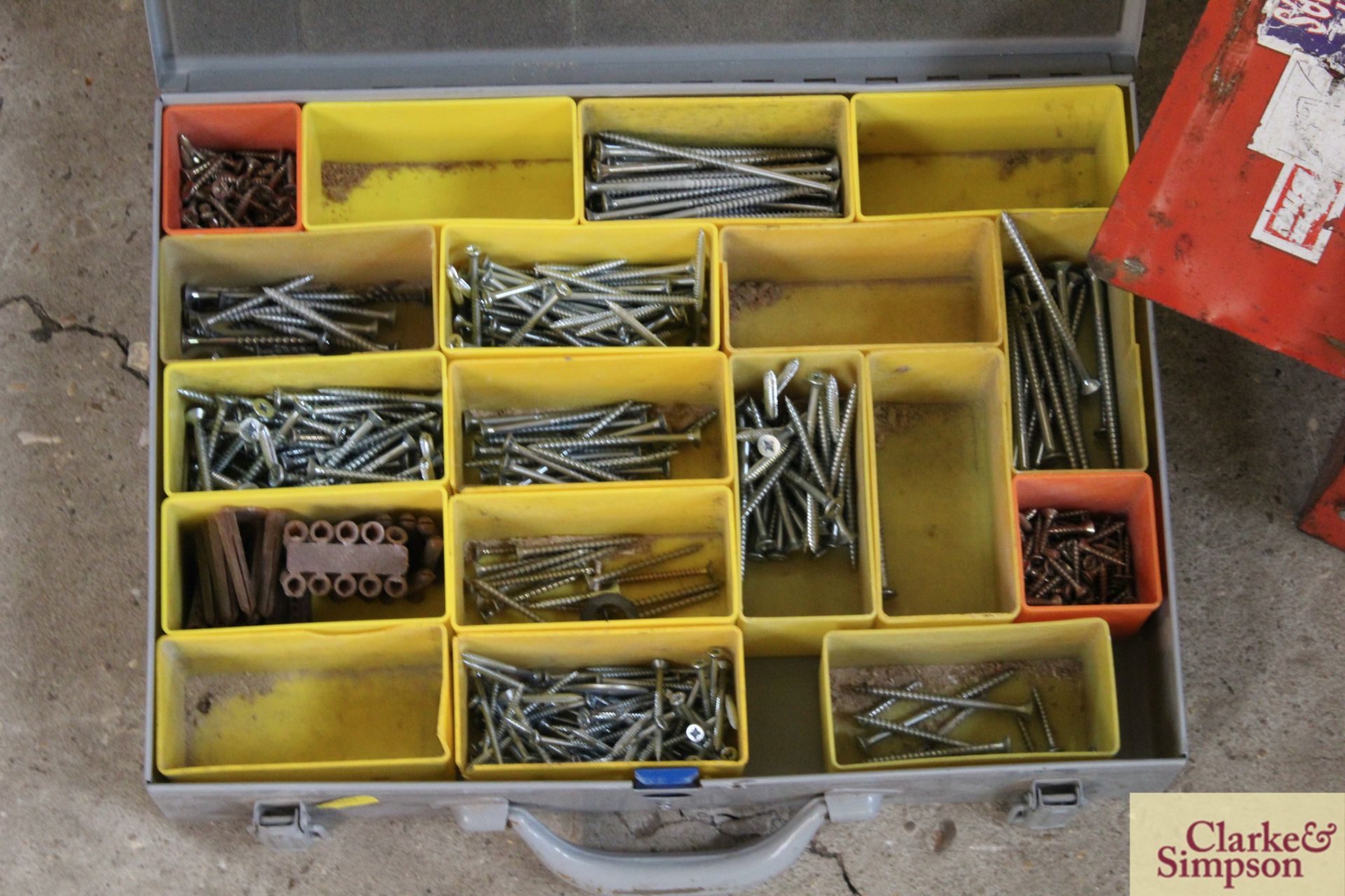 2x cases of various screws etc and cantilever toolbox of various bolts. - Image 3 of 6