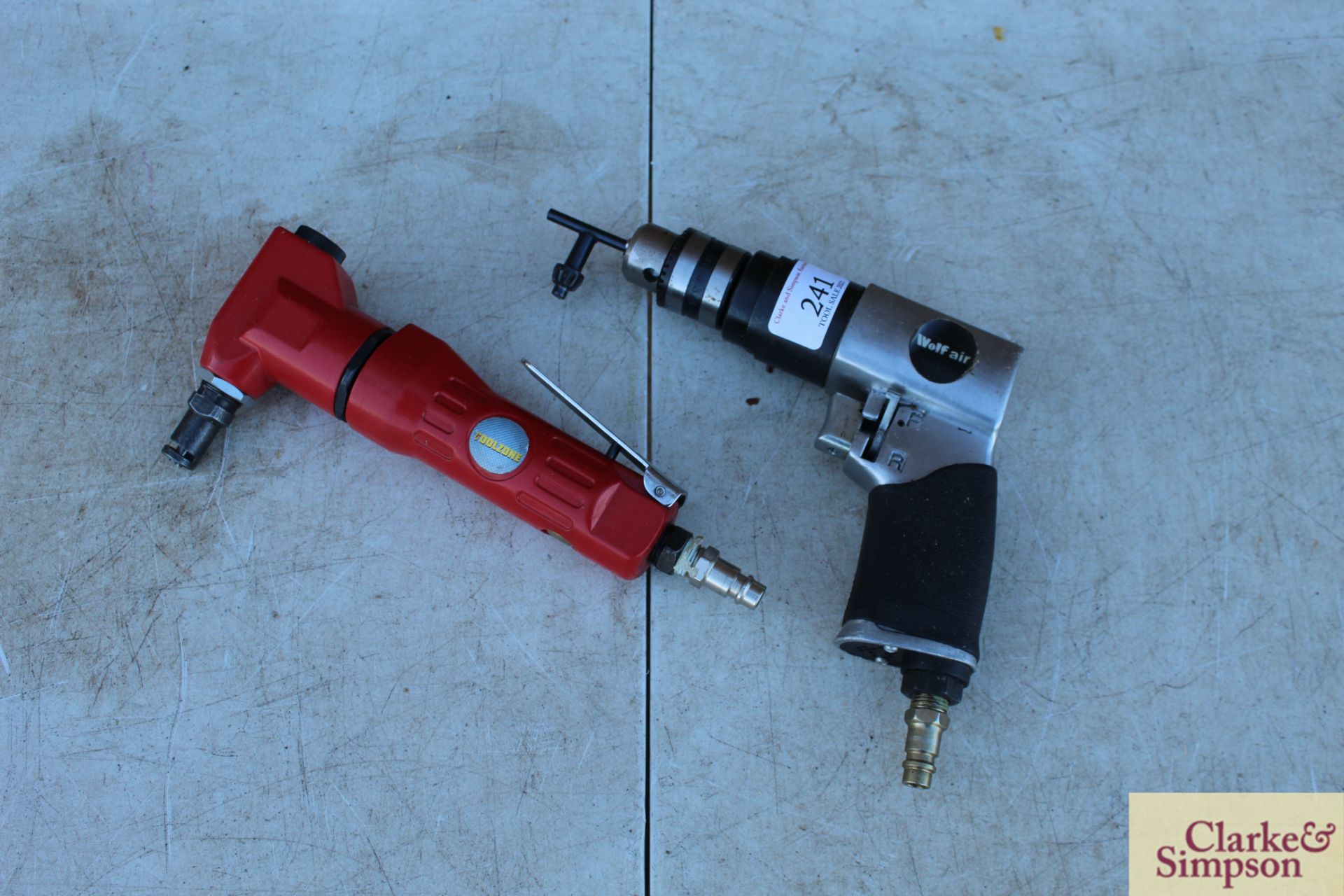 Wolf air drill and Toolzone air nibbler.