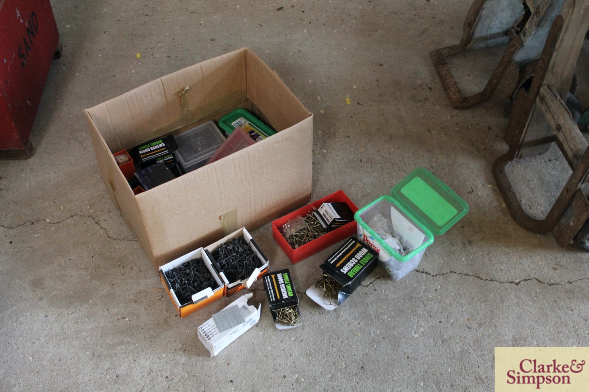 Large quantity of screws and other fasteners